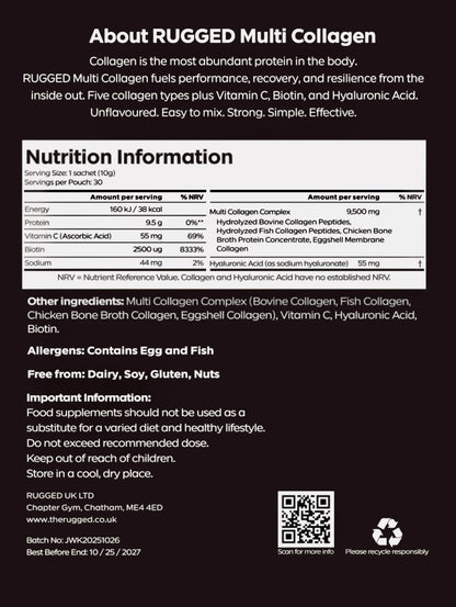 RUGGED multi collagen peptides nutrition information